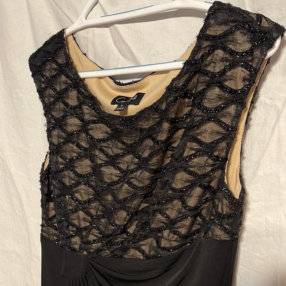 Connected Apparel Dress 8 Black Sparkle Drape Nwot Stretch Formal Mother Bride - Picture 9 of 10